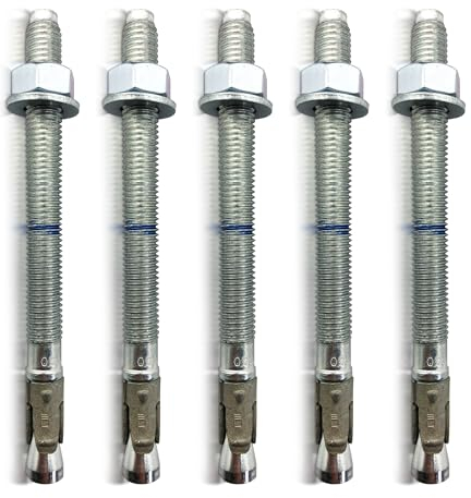 Tasselli professionali per carichi pesanti M10 x 90 – 5 pezzi | zincati – Omologazione ETA | Opzione 1 per calcestruzzo incrinato e incrinato | Ancoraggio per carichi elevati | Bulloni di ancoraggio