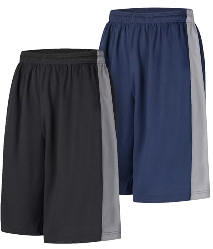 LukBerd Lange Herren-Shorts, Basketball, Fitnessstudio, schnelltrocknend, Camouflage-Shorts mit Taschen, L