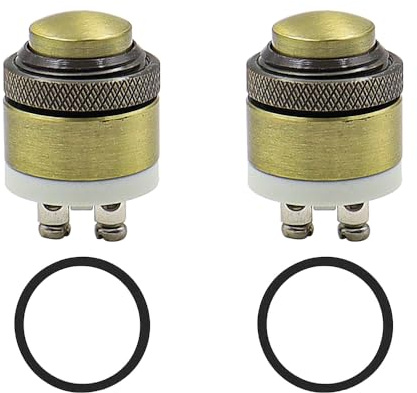 Alnicov 2 pièces interrupteur à bouton-poussoir momentané de sonnette de porte en laiton, interrupteur de sonnette à bouton ondulé rouge, 12 V 36 V DC 2 A 1NO étanche pour appareil ménager de voiture