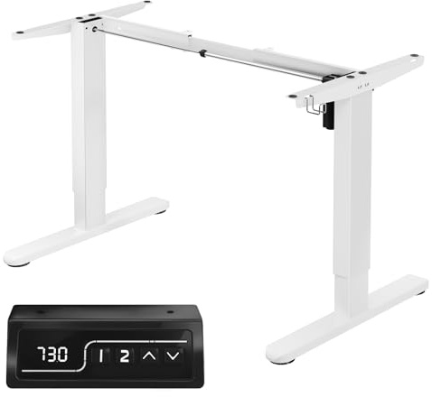 TRIUMPHKEY Cadre Bureau Assis-Debout, Réglable avec 2 Mémoires, Blanc