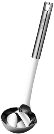 Hoement Cazo Para Sopa Cucharón Sopero Inoxidable Separador De Aceite Utensilios De Cocina Cuchara Para Filtro De Aceite Plateada