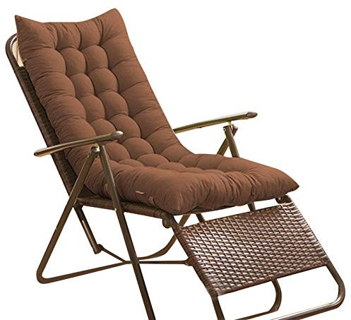 Kissen für Terrassenliege, Schaukel, Chaiselose, Sofa, Bank, dick gepolstert, Sitz- und Rückenkissen, 124,5 x 48,3 x 7,6 cm, Sonnenliegenpolster für Schaukelstuhl, Braun