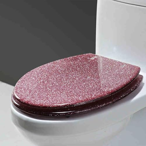 Unikicool Abattant WC en résine, siège pailleté toilette, détachable, libération rapide, facile à nettoyer, convient à la salle de bain familiale.
