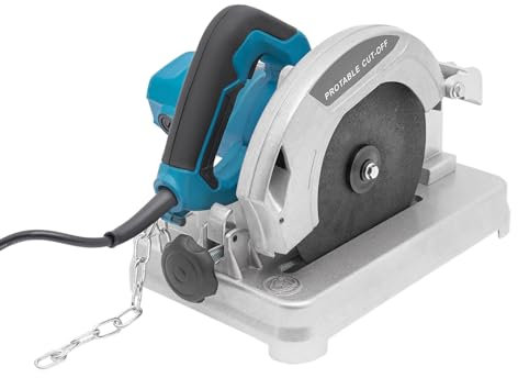 Sega circolare a freddo da 1200 W, sega da taglio 5200 giri/min, spessore di taglio (0-50 mm), angolo di taglio (0-45°), seghetto elettrico per tagliare legno, acciaio, pareti, pavimenti (blu)