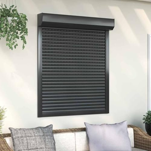 FSJIELW Home & Garden - Tapparella avvolgibile in alluminio, 100 x 120 cm, colore: antracite