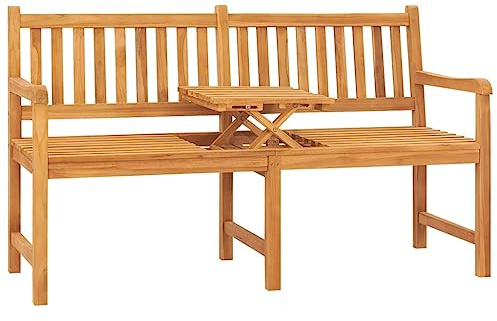 Willood Gartenbank 3 Sitzer mit Tisch 150 cm Massivholz Teak