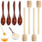 WhizNook 8 Piezas Cuchara Miel Madera, Agitadores de Miel, Cuchara para Miel, Cuchara Madera Miel, Palo Miel Madera, Cuchara de Madera para la Miel, para Mermelada, Almíbar, Café, Té