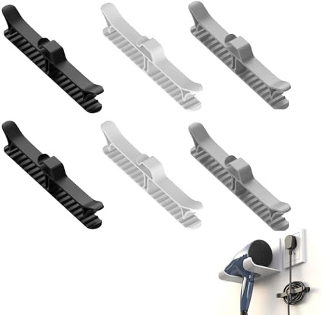 6 Pcs Cable Organiser Clips,Universal Cord Organizer for Kitchen Appliances,Sticky Self Adhesive Cable Tidy,Wire Cables Management,for Pressure Cooker,Mixer,Blender,Coffee Maker,Air Fryer(3 Colour)