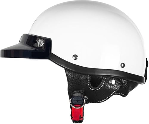 Casco Semiaperto Adulto Con Doppia Visiera,Caschi Cromwell Moto, Casco Moto Demi-Jet Casco Scooter Caschi Motorino Vintage Omologato DOT/ECE Per Moto Chopper Uomini Donne