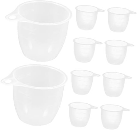 iplusmile 10 Piezas olla arrocera pequeña taza de medir vaso medidor de ml para liquido medida de tazas de arroz taza de arroz piezas de olla de arroz el plastico Transparent