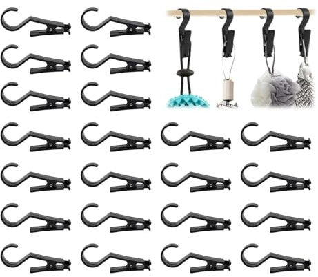 ZHYUAN 22 pezzi Ganci da campeggio,Ganci per Lavanderia,Ganci in plastica antiscivolo,Mollette per tende,Ganci per Bucato,Ganci per Lavanderia Clip,adatti per appendere asciugamani,vestiti,calzini