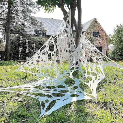 Taspire Halloween Spider Web Decoration, 13.12ft x 3.28ft Stretchable Halloween Cobwebs for Decorations