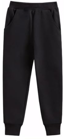 Stolpyzh Kids Trousers Boys Girls School PE Jogging Pants Tracksuit Sweatpants (Black, 11-12 Years)
