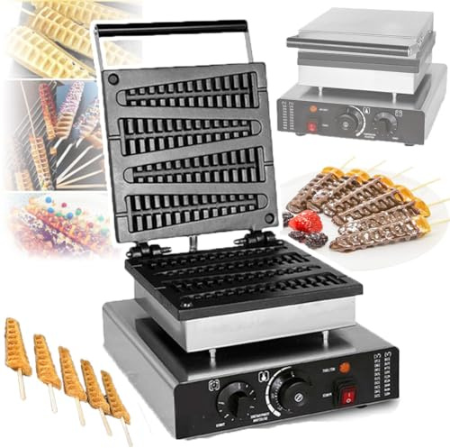 LISTaRSw 1750w Electric Waffle Maker - Making 4 Tree Shaped Waffles, Non-stick Commercial Waffle Making Machine, 50-300℃ Temperature Control + 0-5min Timing A