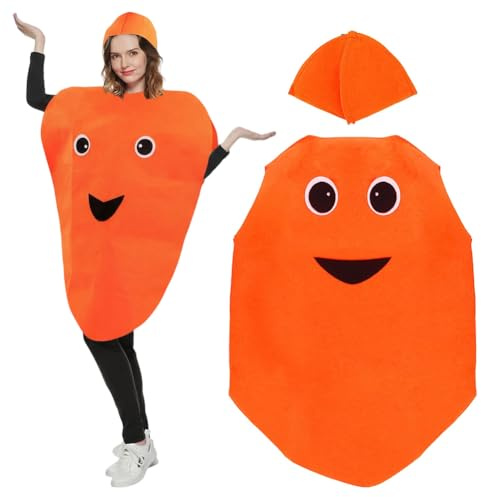 SYTTNUM Divertido Traje De Cosplay, Disfraz de fruta de Naranja para adultos, Disfraz de Fruta Divertida de Carnaval para Halloween, fiestas temáticas, juegos de rol