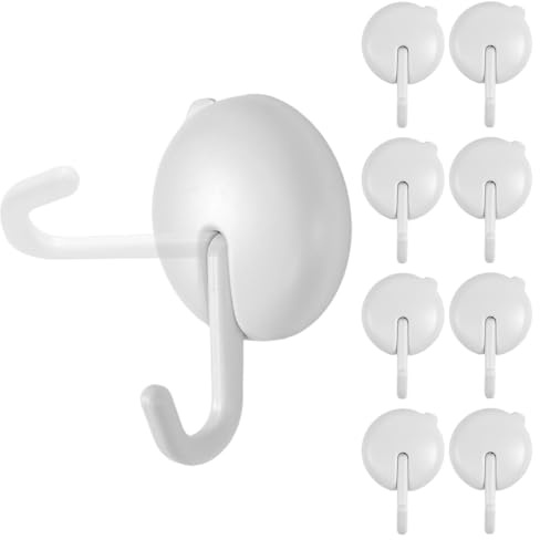Vunanvu 8 PCS Ganchos Adhesivos Giratorios 90°, Colgadores Adhesivos para Cocina, Gancho Giratorio Multiusos para Pared, Colgador Toallas Adhesivo, Ganchos Autoadhesivos para Cocina y Baño- Blanco