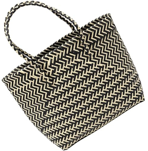 HOODANCOS Panier Tissé Main Grand Format Anse Portable pour Usage Quotidien et Stockage Alimentaire Résistant et Pratique
