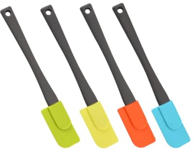 Milisten Spatules Silicone 4 Pcs Manche Plastique, Coupe-beurre Multifonction pour Étaler Beurre, Fromage et Confiture, Ustensiles Pâtisserie la Cuisine, Outil Racloir Couleur Aléatoire