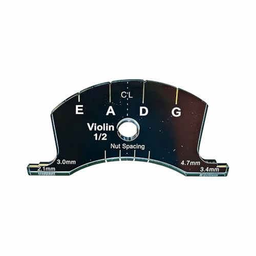 Herramienta de referencia de reparación de puente de violín, medidor de plantilla de diapasón de 1/2, ayuda de medición Luthier de precisión para reparación de violín