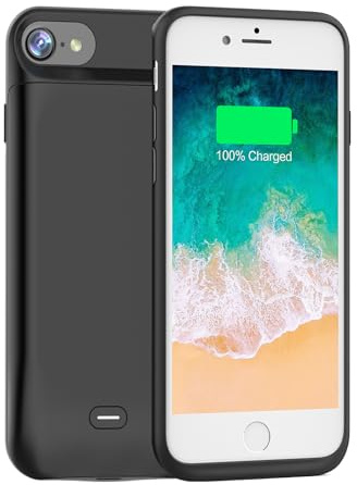 JCK Funda de batería iPhone 6 / 6s / 7/8 / SE 2020/ SE 2022, 4.7 Pulgadas, Estuche de Carga portátil Delgado Mejorado de 6600 mAh Estuche de batería extendido para Banco de energía Recargable