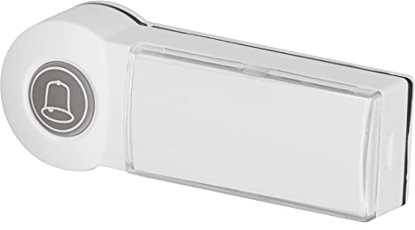 EMOS wasserdichte Ersatz-Klingeltaste, Zusatztaster in Weiß, max. Reichweite 100 Meter, batteriebetrieben, Self-Learning Funktion, IP44, für EMOS P5705, P5712, P5723