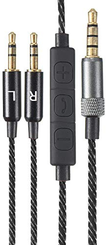 Tobysome Replacement Cable Cord for Sol Republic Master Tracks HD/HD2/V8/V10/12/X3 (Remote Volume & Microphone Cable - Black)
