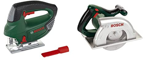 Theo Klein 8379 Bosch Jigsaw I Battery - Powered with up - and - down jigsaw Motion, Light and Sound Effects & 8421 Bosch Circular Saw I Battery-Powered with circular motion