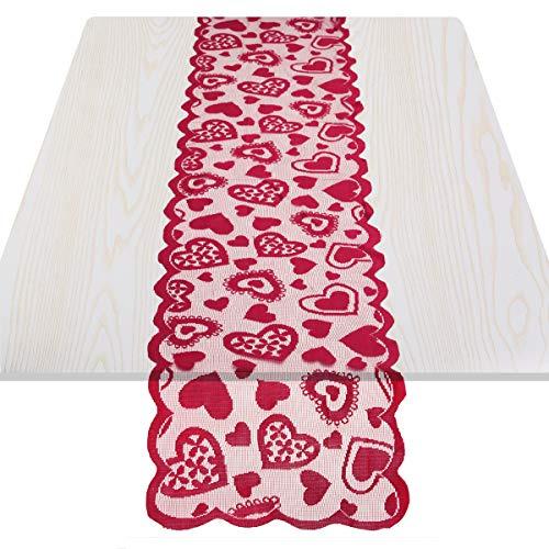 mookaitedecor Spitzen Tischläufer für Küche, Rechteckige Dekorative Tischdecke Tischwäsche für Party / Hochzeit / Home / Dining Dekoration, 30 x 180 cm | Dekorative Spitzenfeckchen Deckchen Modern Fransen, Pflegeleichte Waschbare Tischdecke für Party Hochzeit 30 x 180 cm