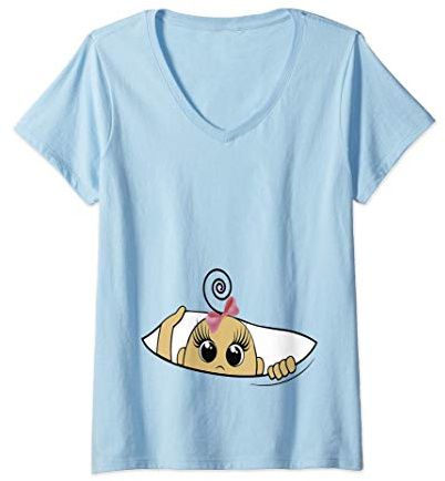 Femme bébé fille pour femme enceinte it's a baby girl baby shower T-Shirt avec Col en V