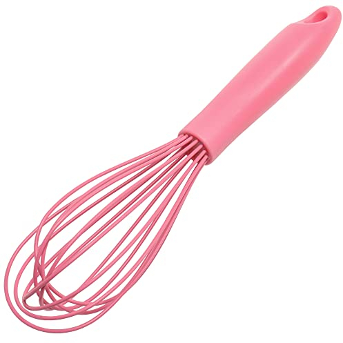 Chef Craft Batidor de cocina de alambre de silicona premium, 10.5 pulgadas, color rosa