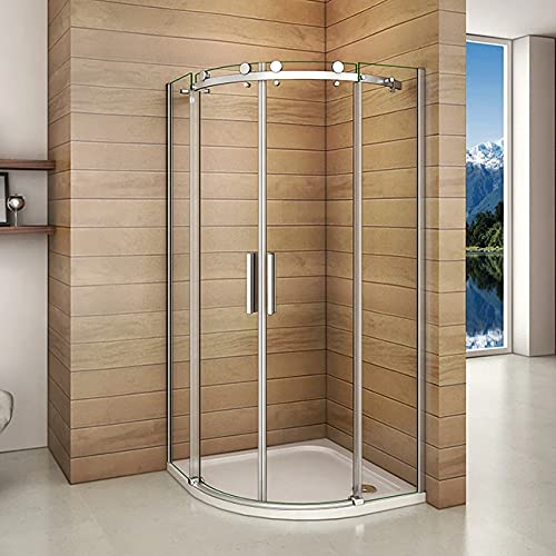 Acezanble Duschkabine 90x90cm Runddusche Duschabtrennung Viertelkreis Dusche H195cm mit Duschtasse