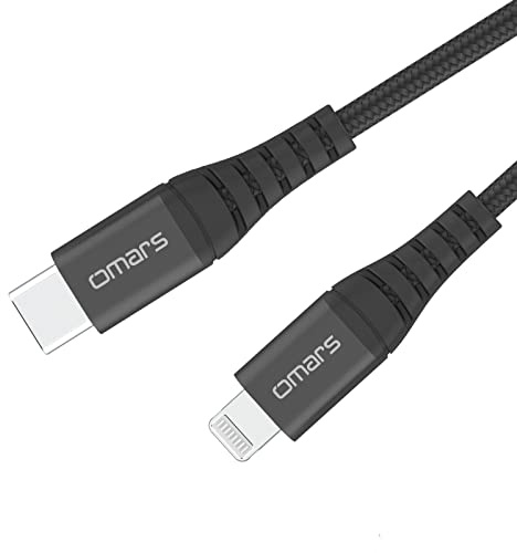 Omars Cable Lightning para iPhone, 1 m, certificado MFi, Negro
