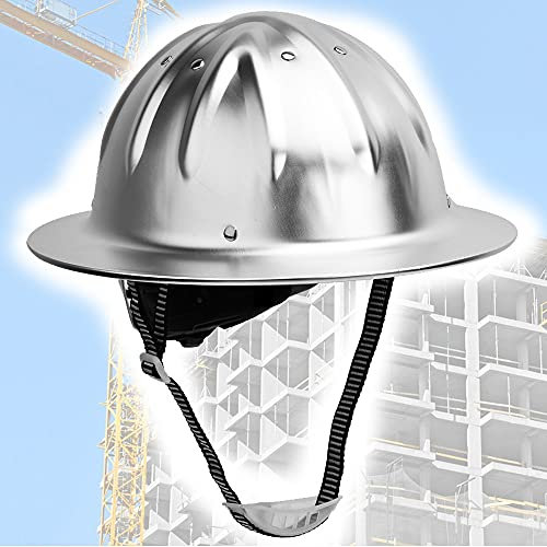 Schutzhelm,Helme Aluminiumhelme Verstellbarer Schutzhelm Bauhelm mit 4-Punkt-Gurtband Bauhelm mit verstellbarem Helm