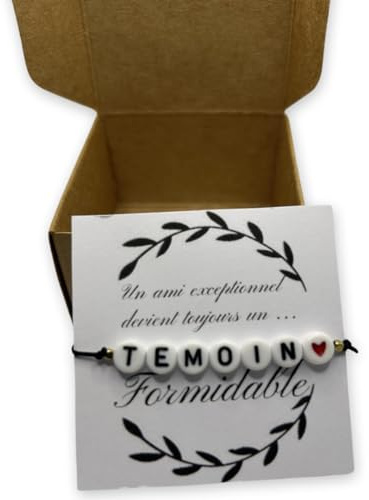 Bracelet fil en Nylon - Demande témoin - Promue témoin - kit annonce Témoin Mariage - vendu boite kraft - bracelet Homme Fil cordon Noir- promue témoin - ami à témoin
