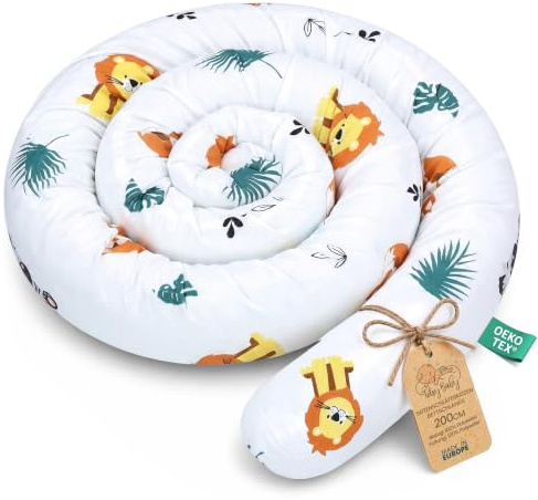 Totsy Baby Cojín Serpiente XXL Almohada de Cama Cojín de Lactancia Rollo de Cama Protector de Borde de Cama Cojín Decorativo Alrededor de Cama Serpiente XL Safari 200 cm Oeko-Tex