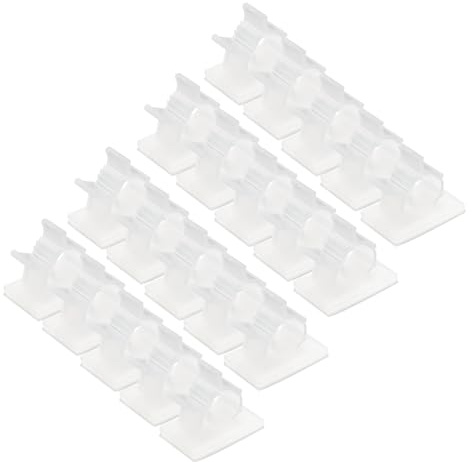 QUARKZMAN 50 Stück Kabelclips, 8-10 mm Durchmesser Selbstklebende Nylon Kabelhalter, Verstellbare Kabelmanagement-Organizer-Klemme für PC Schreibtisch Büro, Transparent