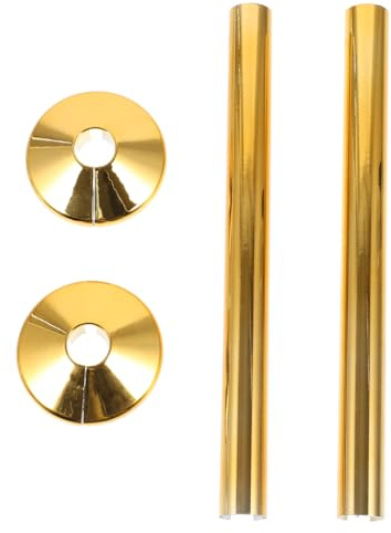 jojofuny Cubreradiador Decorativo de Pvc Dorado para Oficina y Hogar Estilo Lujo 2 Juegos Fácil de Instalar Cubierta de Collarín para Radiador de Baño