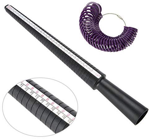 ZAICOLER Mandrino per Anelli, Misuratore per Anelli in Plastica Dimensioni HK Mandrino per Anelli Stick Misuratore per Dito Misuratore per Anelli per Dito Set di Strumenti per la