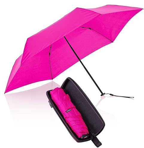 Knirps X4U My Clever Companion Regenschirm 90 cm Durchmesser, winddicht, Hand-öffnet und schließen, kompaktes Design für Reisen und Wetterschutz, mit Funktion
