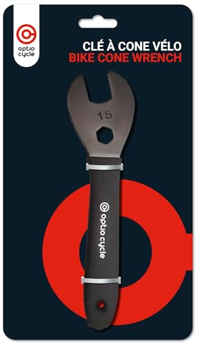 Optio Cycle Konusschlüssel 15 mm – Fahrradschlüssel Werkzeug für Präzise Wartung | Hochwertiger Fahrrad Maulschlüssel aus Gehärtetem Stahl mit Rutschfestem Griff