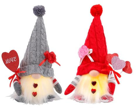 Wjsdsg Nains de jardin lumineux festifs faits à la main en peluche pour créer des atmosphères chaleureuses