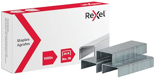 Rexel häftklamrar nr 24/6, galvaniserad, 20 x 1 000 stycken, 6121