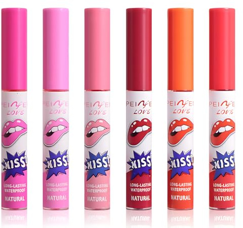 6 Stück Lippenfarbe Set，Lip Stain Peel Off，Lip Liner Lippenstift Abziehen Geeignet Für Frauen Und Mädchen, Um Sexy Und Lässige Kosmetik Zu Schaffen