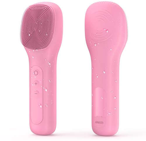 Gesichtsreinigungsbürste Wiederaufladbare wasserdichte zum Reinigen Peelen Massieren elektrisches Gesichtspeeling für Frauen und Männer Make-up-Entfernung (Pink)