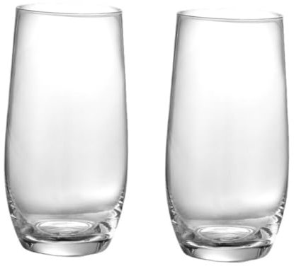 Cabilock Verre à Jus 490ml en Verre, Lot de 2, Style Unique