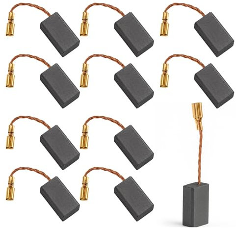 EUYKQNOI Escobillas de Carbón 5x8x15mm para Amoladora - 10PCS - Carbones para Motor Eléctrico, Repuesto para Herramientas Bosch, Black+Decker, Parkside - Alta Conductividad y Durabilidad