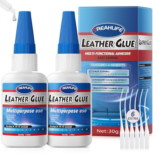 Colla Forte per Pelle 30gx2, Colla Pelle per Riparare la Vera di Borse, Borsette, Divani, Sedili d'Auto, Tappezzeria, Mobili