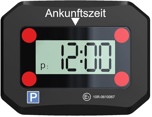 Miraval Digitale Parkscheibe, Intelligentes Parken, LCD-Anzeige, automatisch, elektrische Parkuhr (Schwarz)