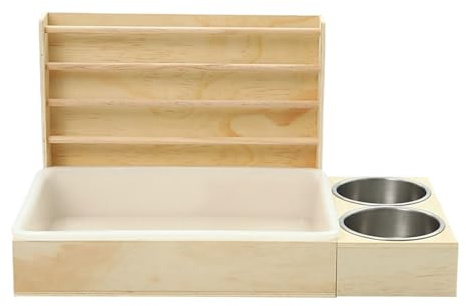 Hasentoilette mit Heu-Futterspender, Kleintier-Futternapf, Katzentoilette – Anti-Abfall für Kleintiere, Futternäpfe, Futtergras, Halter für Lebensraum, Gehege, Käfig