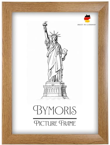 ByMoris Eiche-rustikal Holz Bilderrahmen 28 x 35 cm Bildmaß | Größen wählbar | Posterrahmen, Fotorahmen, Puzzle Rahmen, Maßanfertigung | Für Fotos, Collagen
